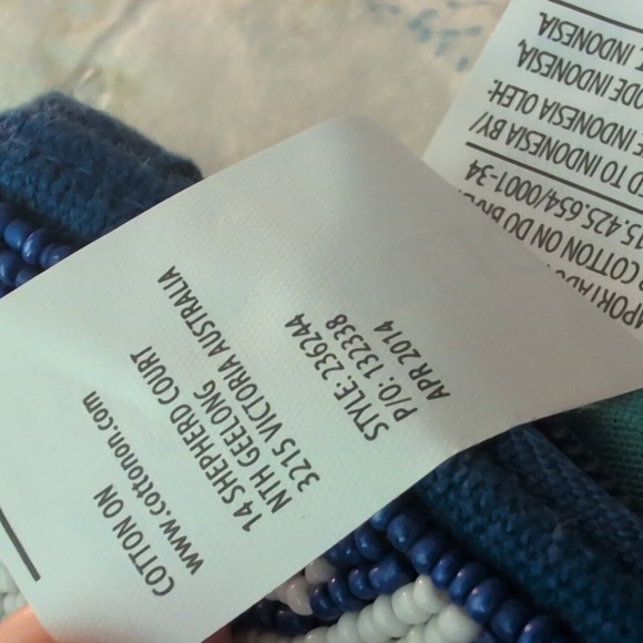 Cotton On Vintage‎ Inspired Blue White Beaded Clutch Bag - Picture 6 of 8